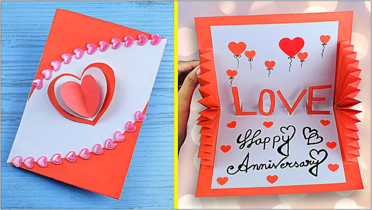 Parent Anniversary Pop Up Card Template Free