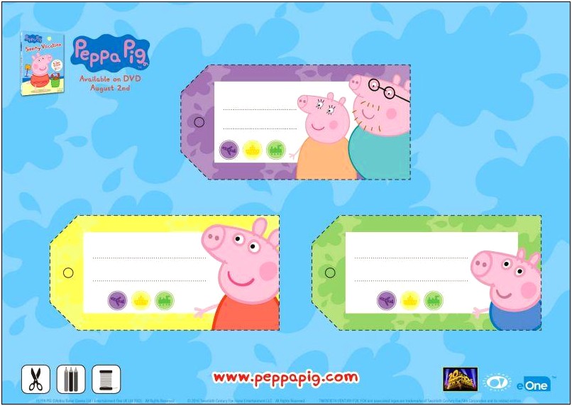 Peppa Pig Name Label Template Free