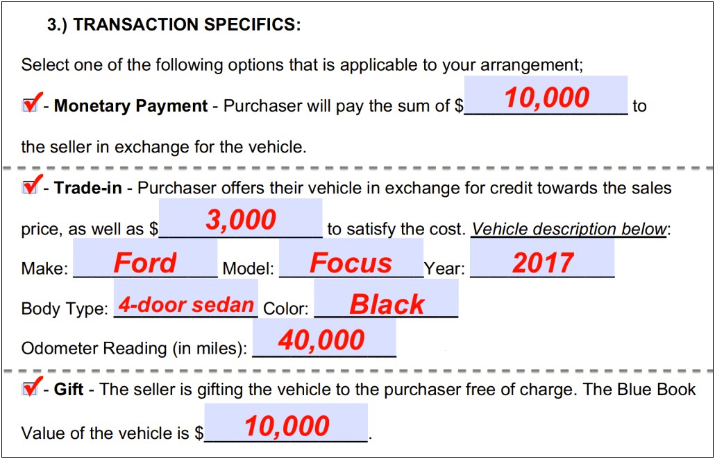 Personal Property Bill Of Sale Template Free