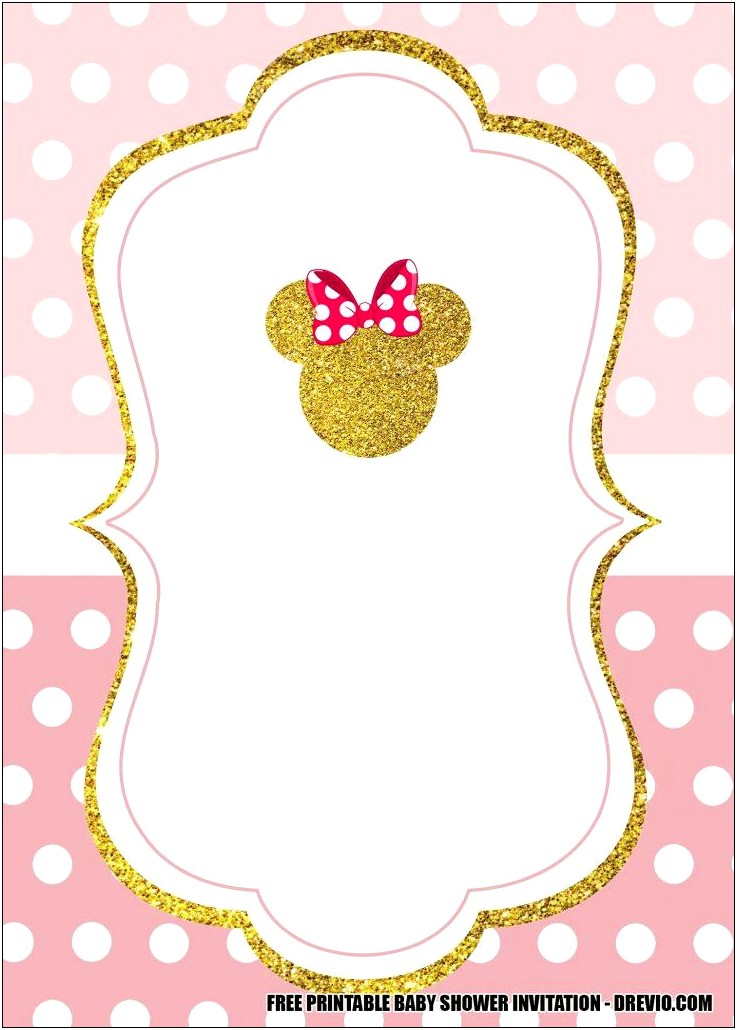 Pink And Gold Baby Shower Invitations Free Template