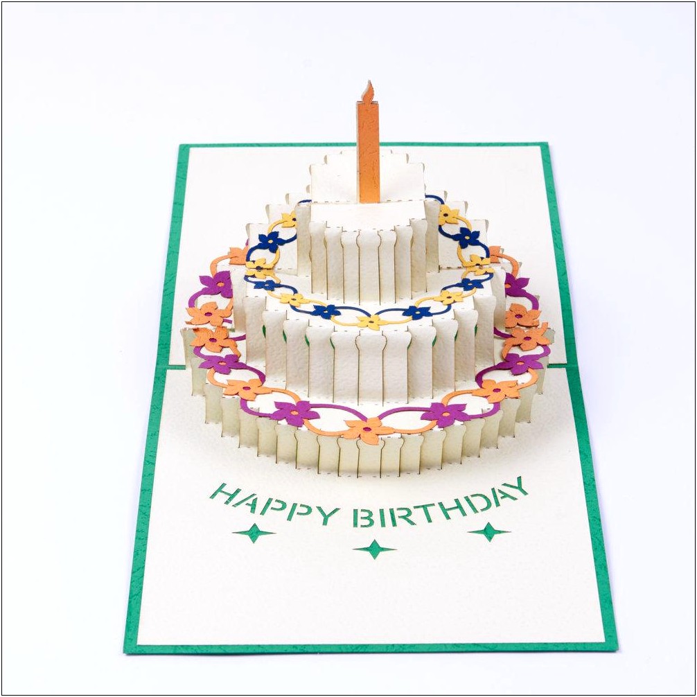 Pop Up Birthday Cake Card Template Free