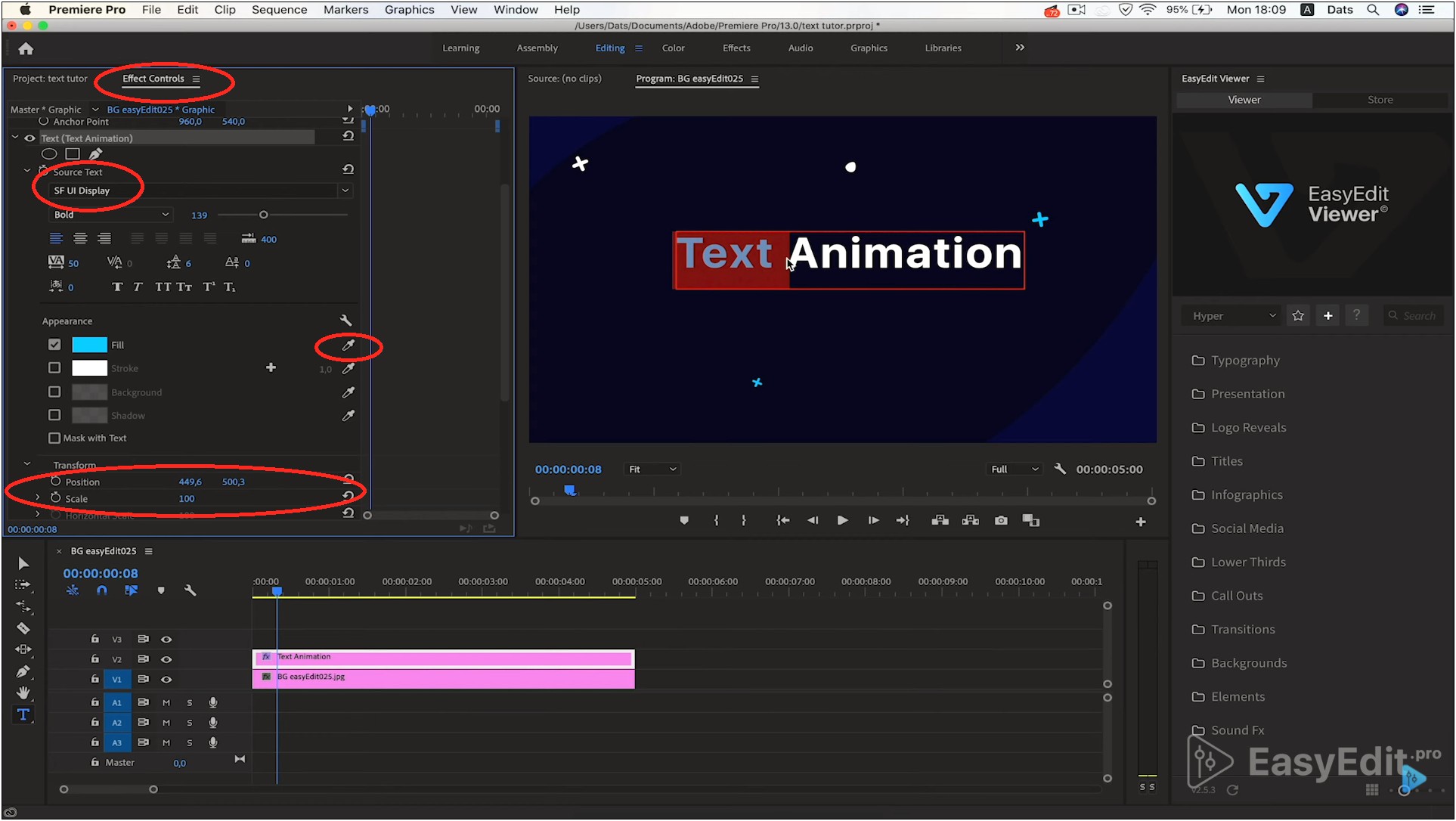 Premiere Pro Title Underlining Text Templates Free