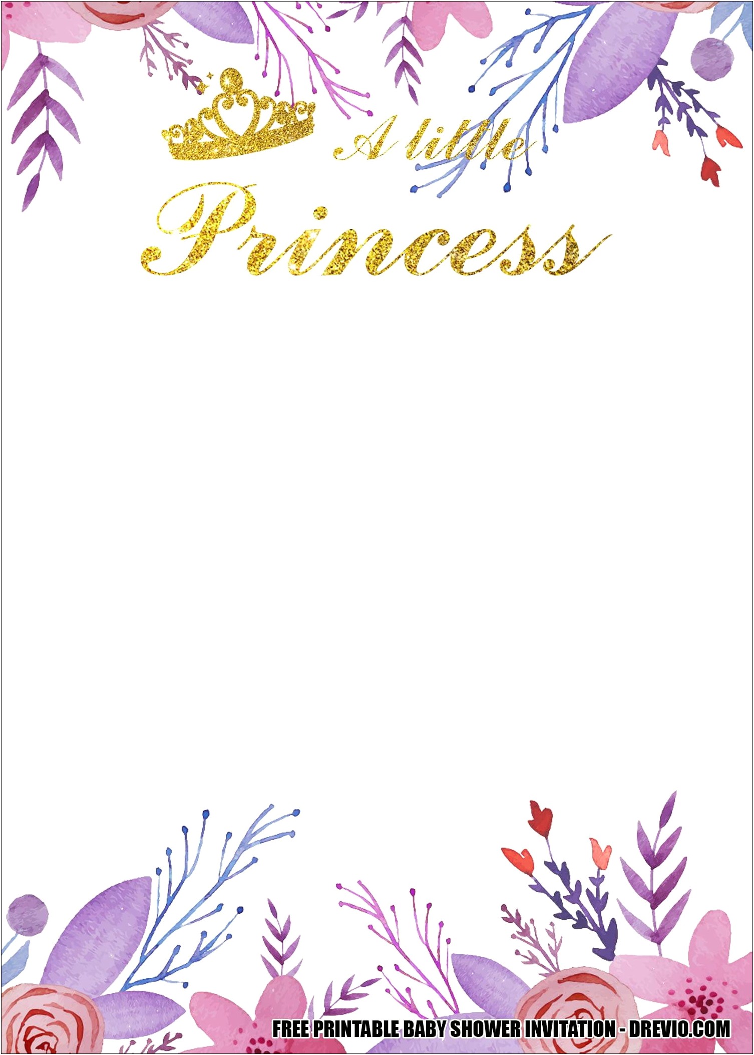 Princess Baby Shower Invitation Templates Free