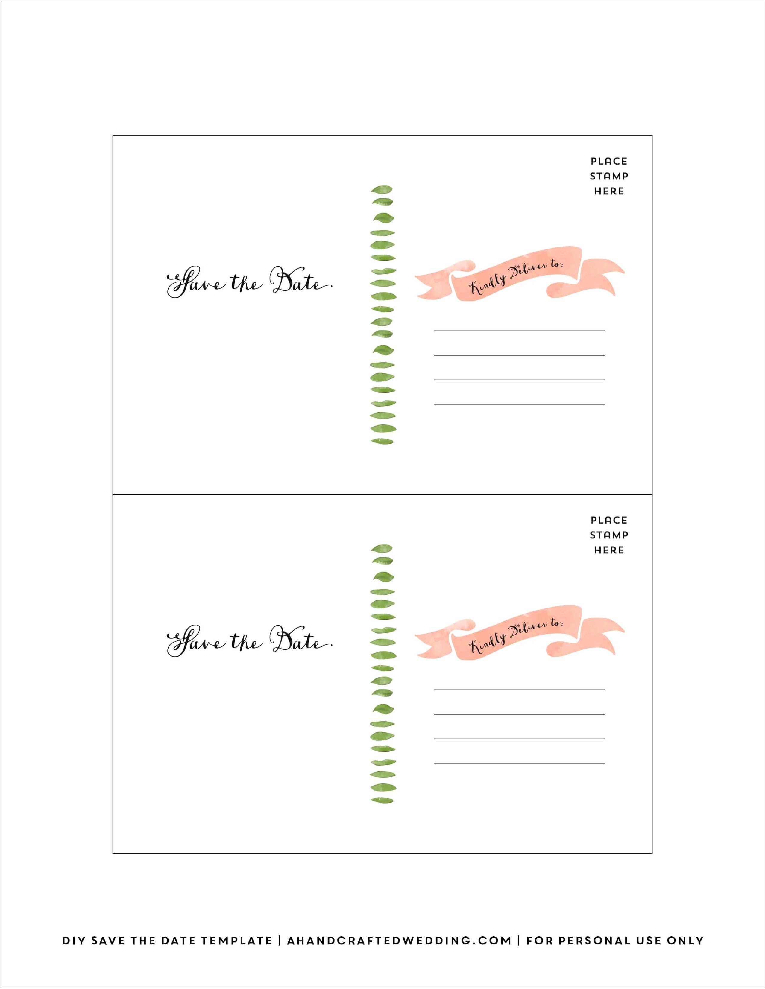 Printable Free Printable Save The Date Template