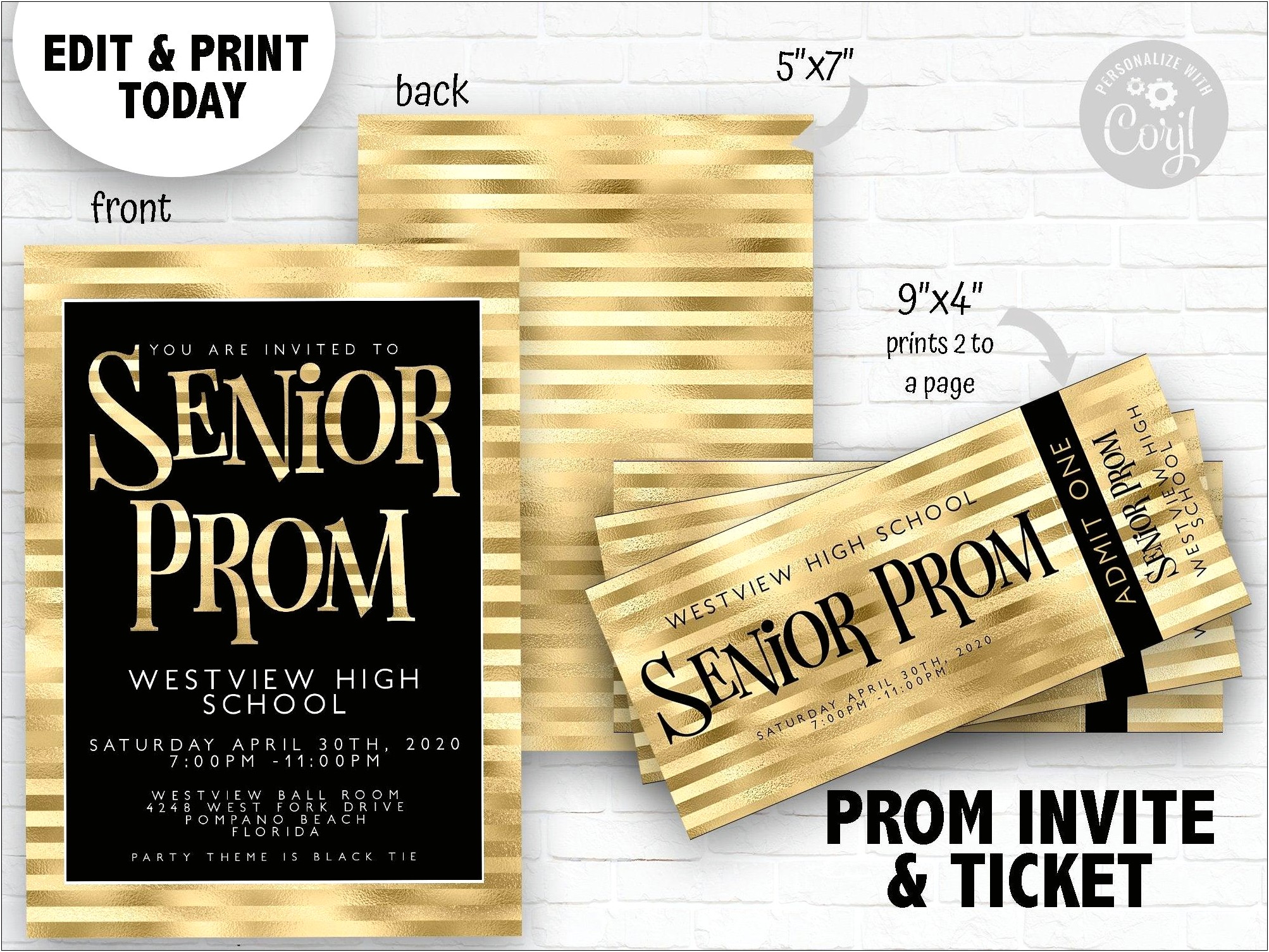 Red And Black Prom Invitation Free Template