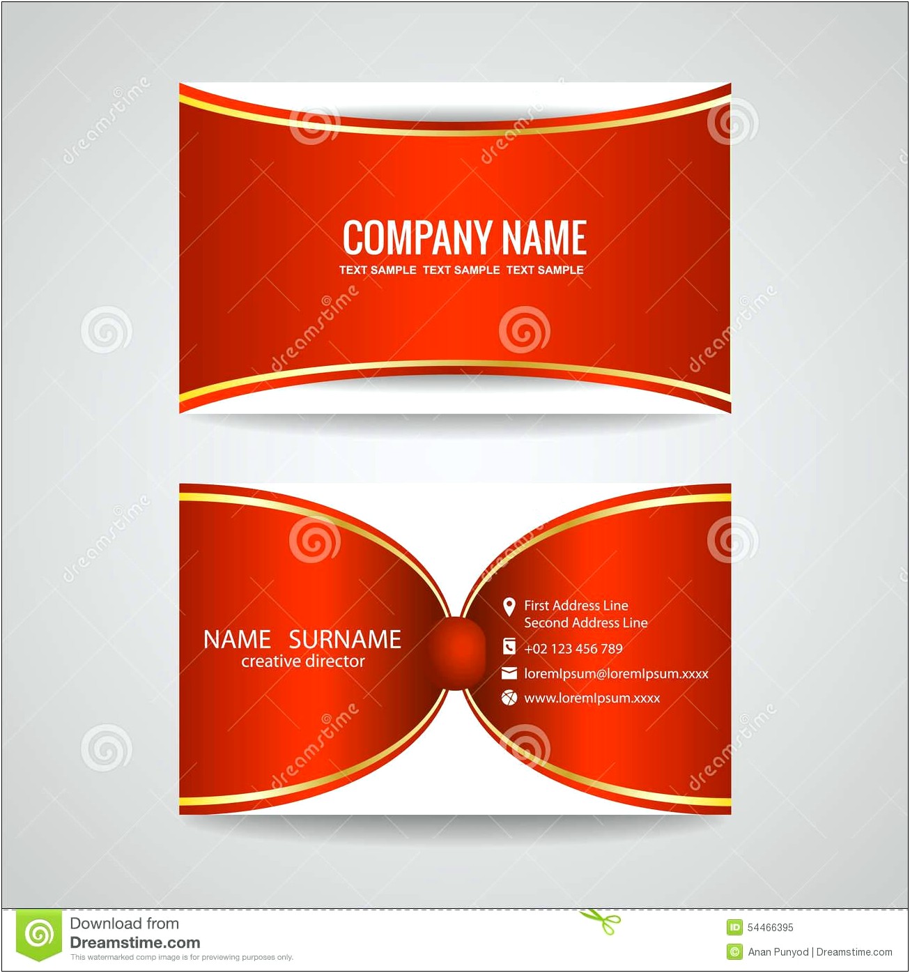 Red And Gold Business Card Templates Free