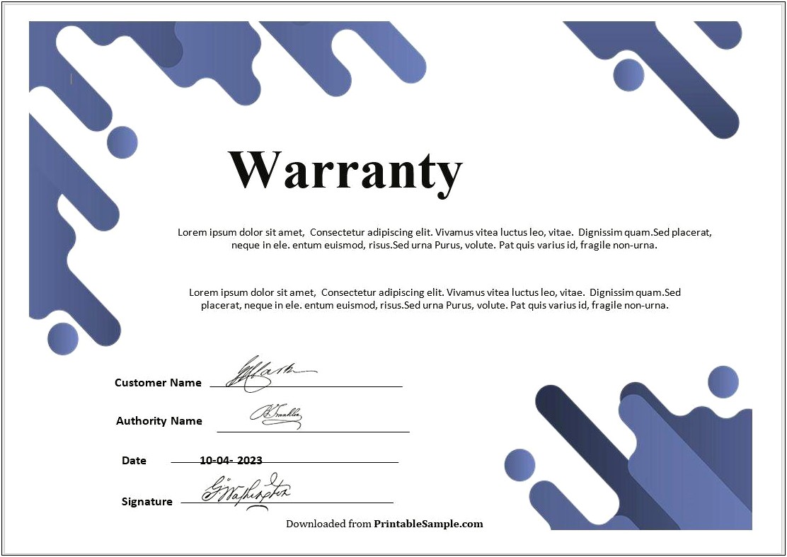 Registration Warranty Card Template Free For Recalls