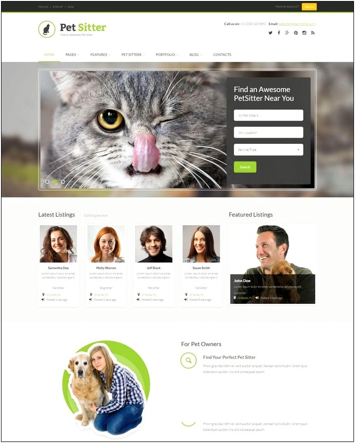 Responsive Template For Pet Animal Free Download