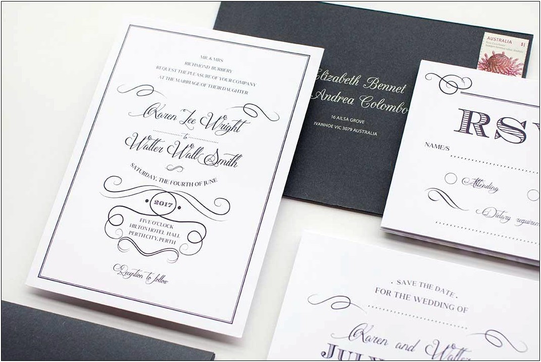 Return Address On Wedding Invitations Bride And Groom