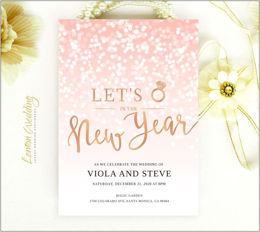 Ring In The New Year Wedding Invite