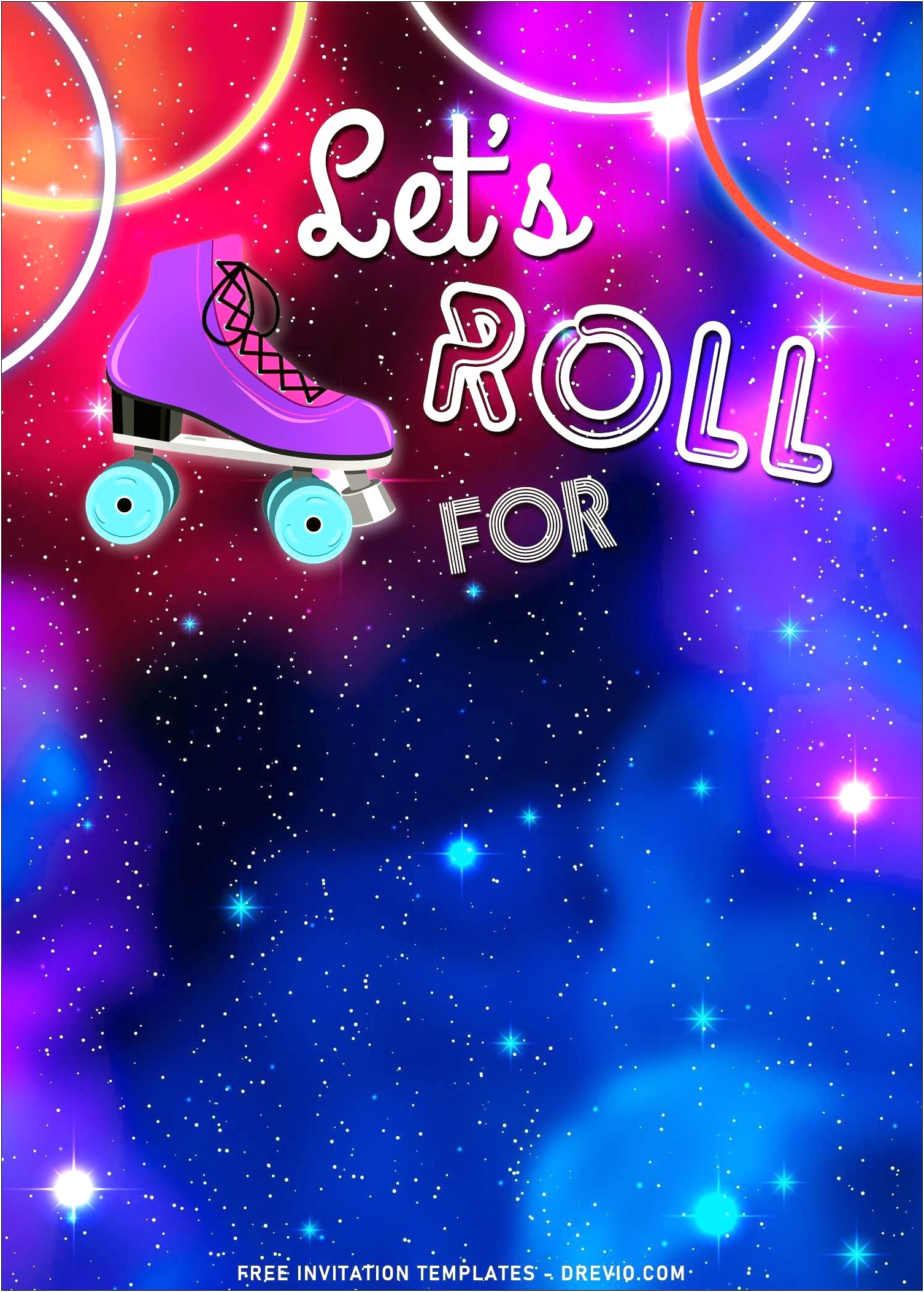Roller Skating Party Invitation Template Free Boy