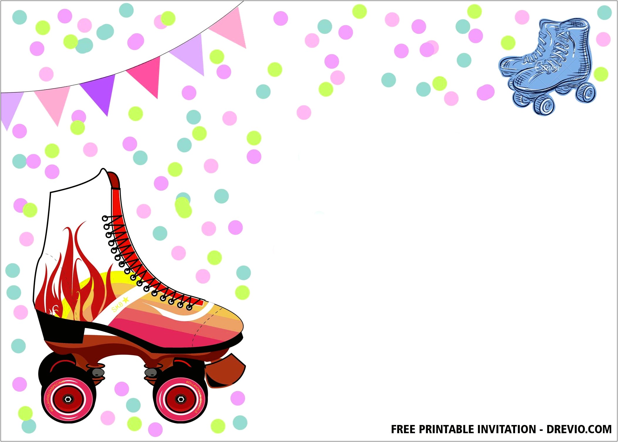 Roller Skating Party Invites Printable Free Template