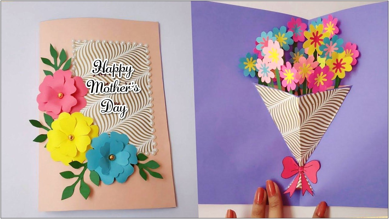 Rose Flower Pop Up Card Template Free Download