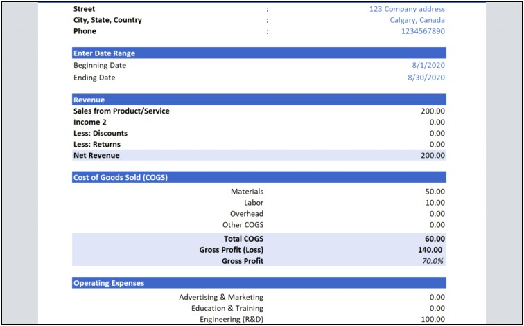 Self Employed Accounts Spreadsheet Template Free