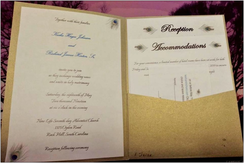 Seventh Day Adventist Wedding Invitation Sample