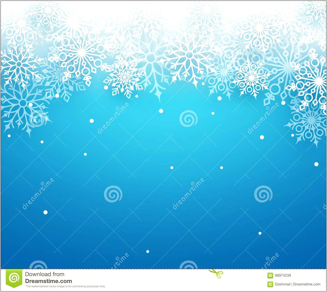 Silver Snowflake And Blue Streamers Free Template