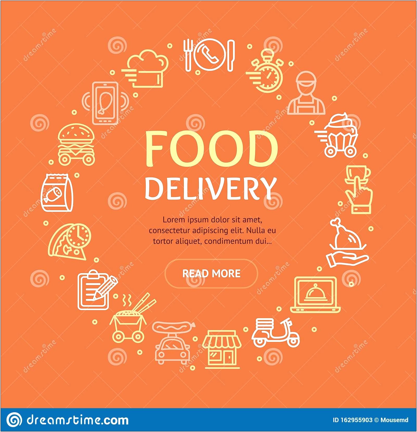 Simple Food Service Line Sign Template Free