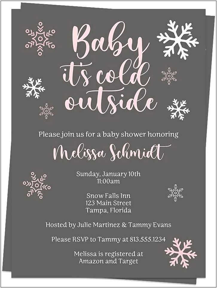 Snow Flake Baby Shower Invite Free Template