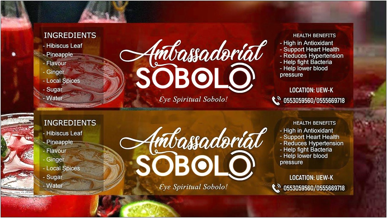 Sobolo Juice Bottle Label Template Free Download