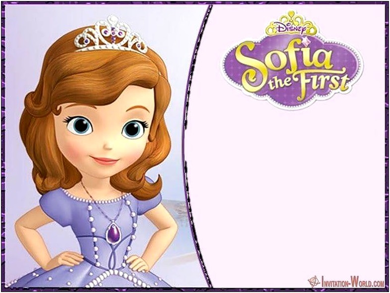 Sofia The First Party Invitation Free Template