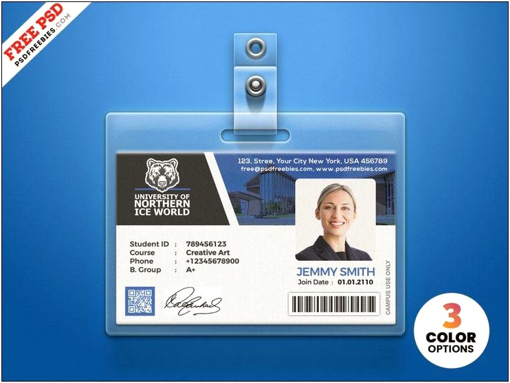Student Id Card Design Template Free Download