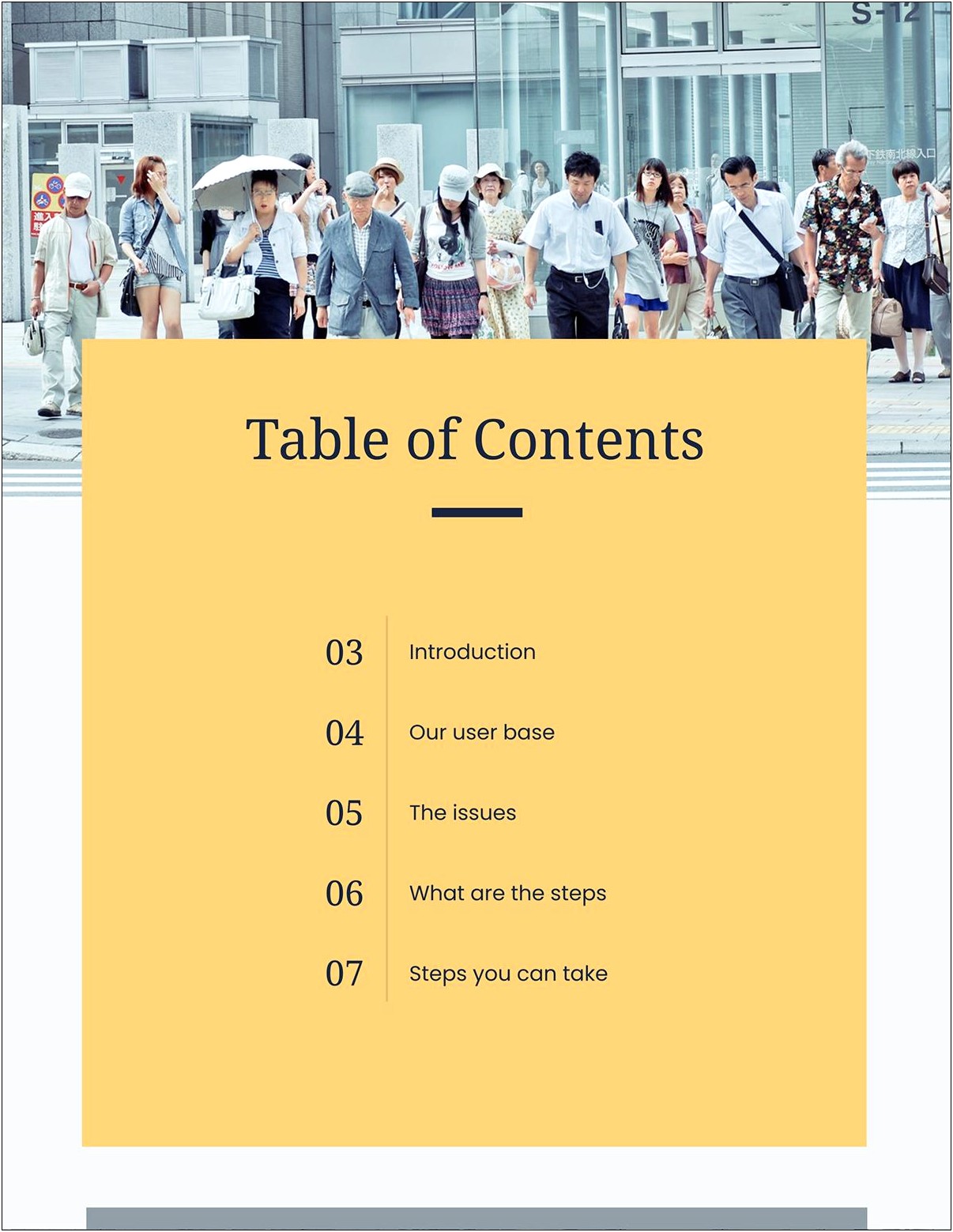 Table Of Contents Design Template Free