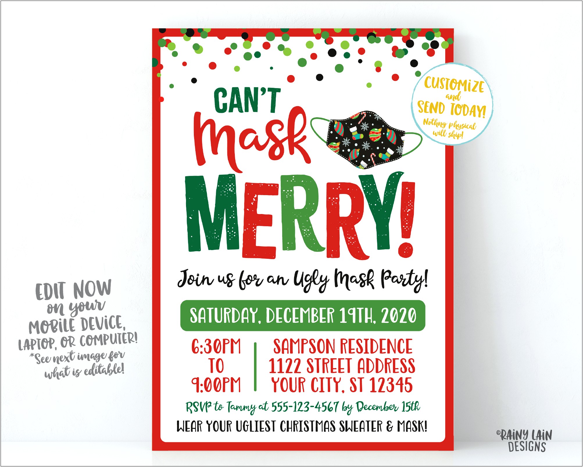 Tacky Sweater Party Invitation Template Free