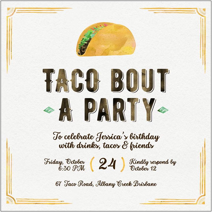 Taco Bout A Baby Invitation Free Template