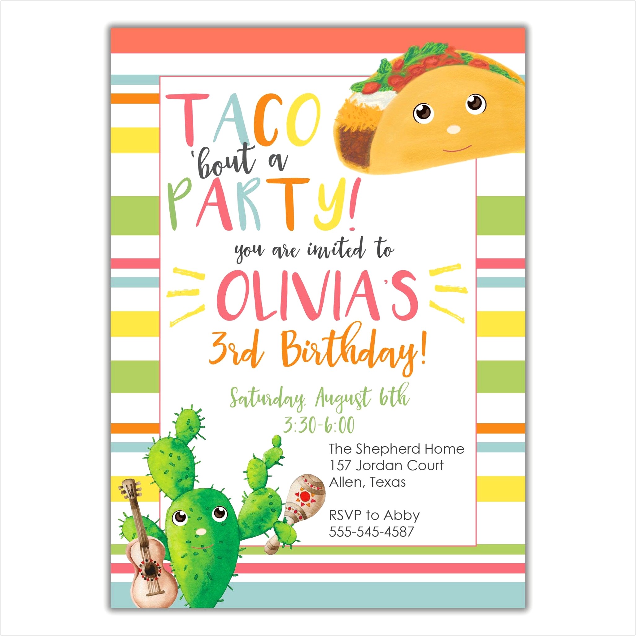 Taco Bout A Party Invitation Template Free
