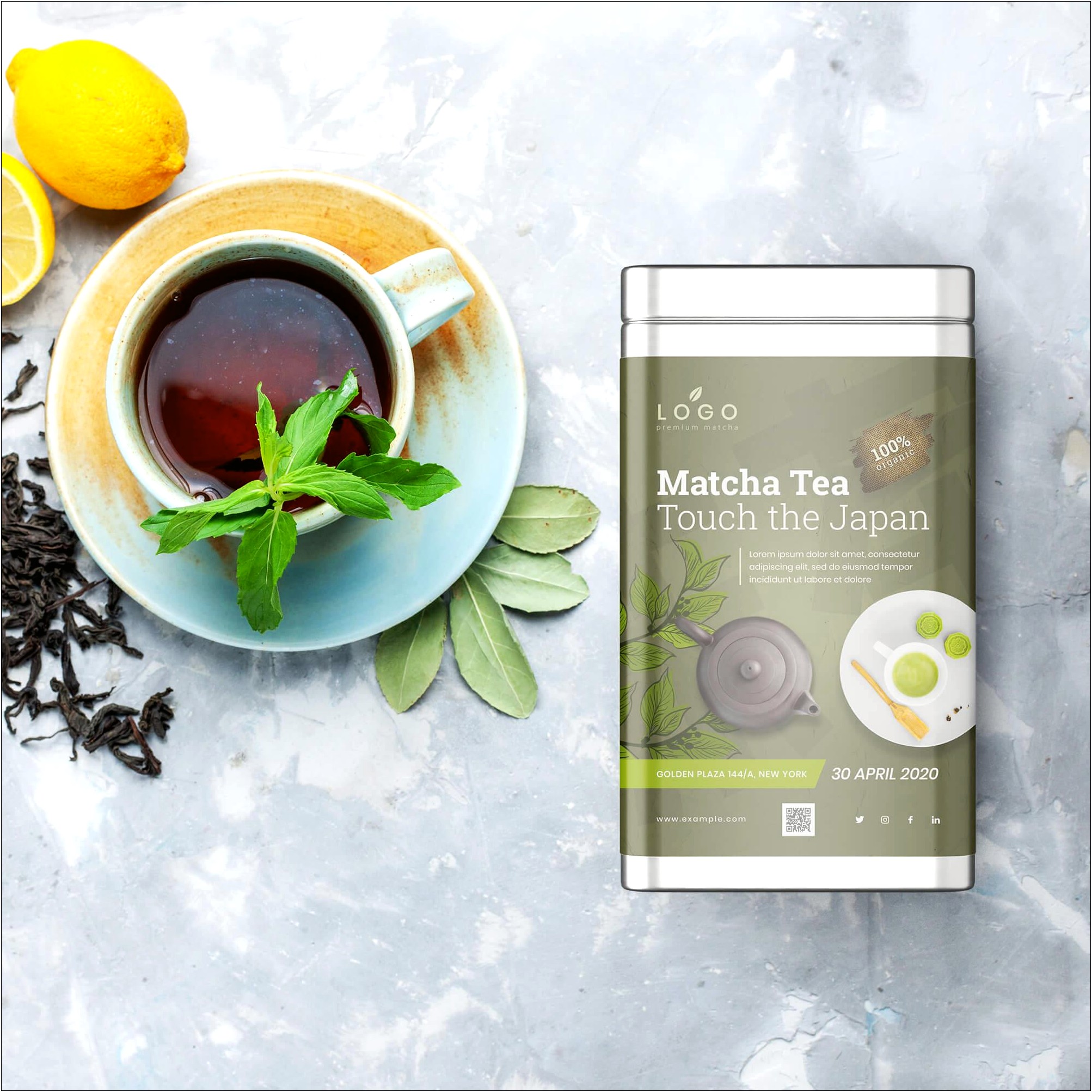 Tea Label Design Template Free Download