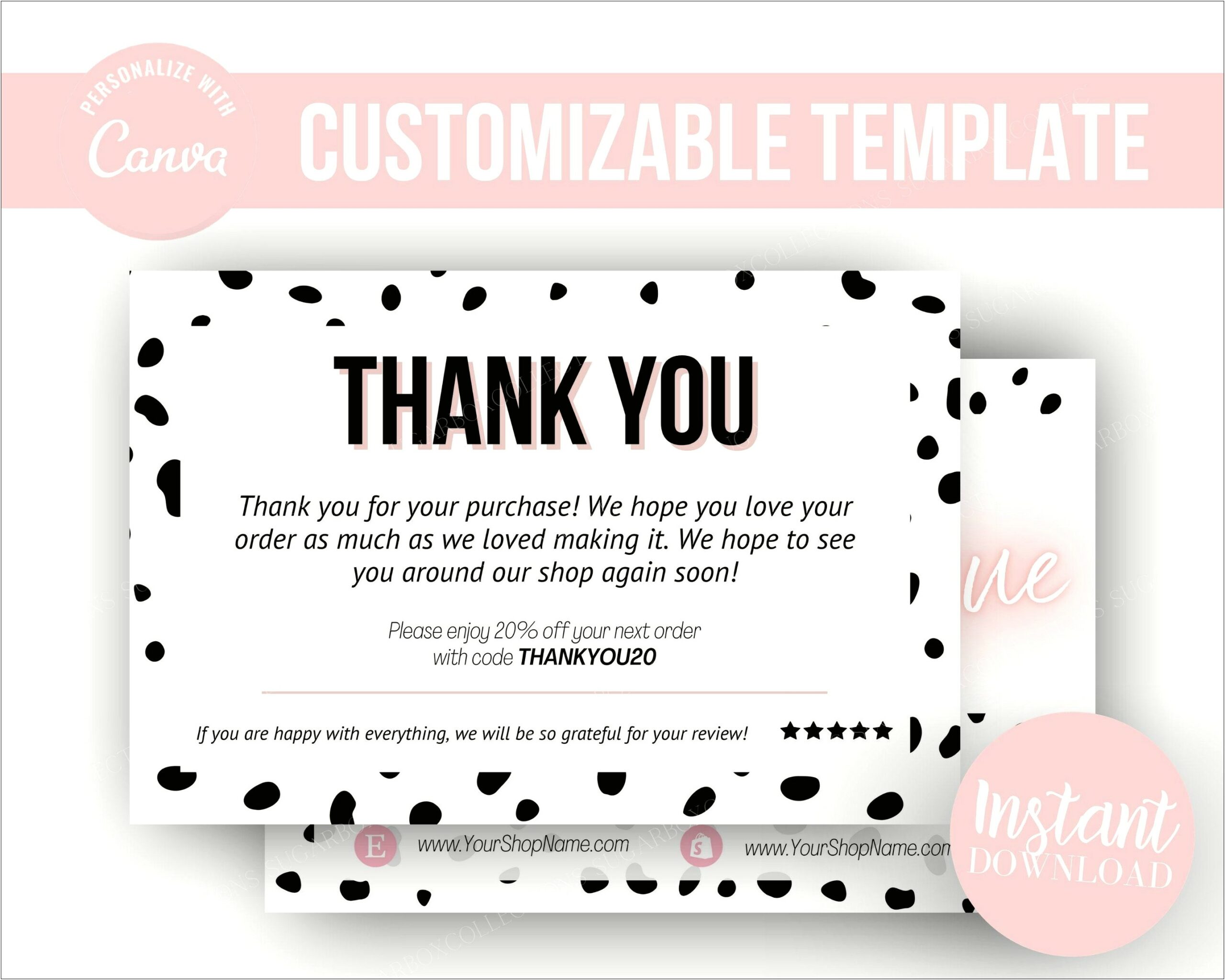 Template Free Printable Thank You For Your Purchase