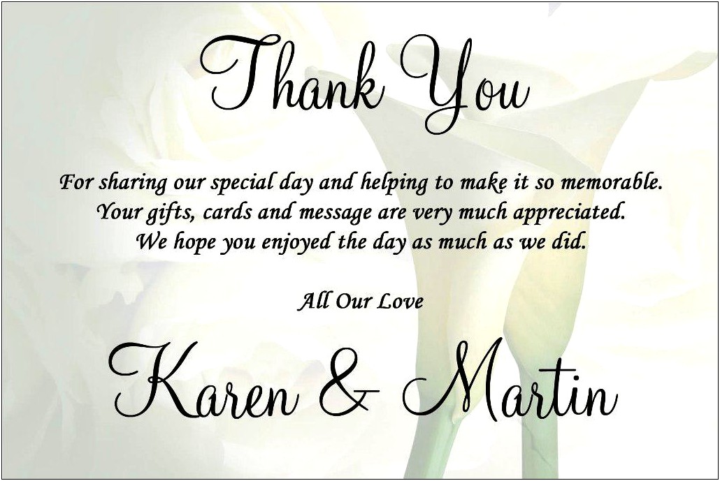 Thank You Note For The Wedding Invitation