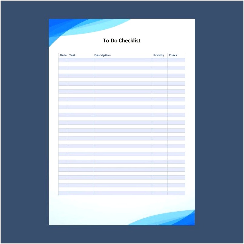To Do List Template Free Download Word