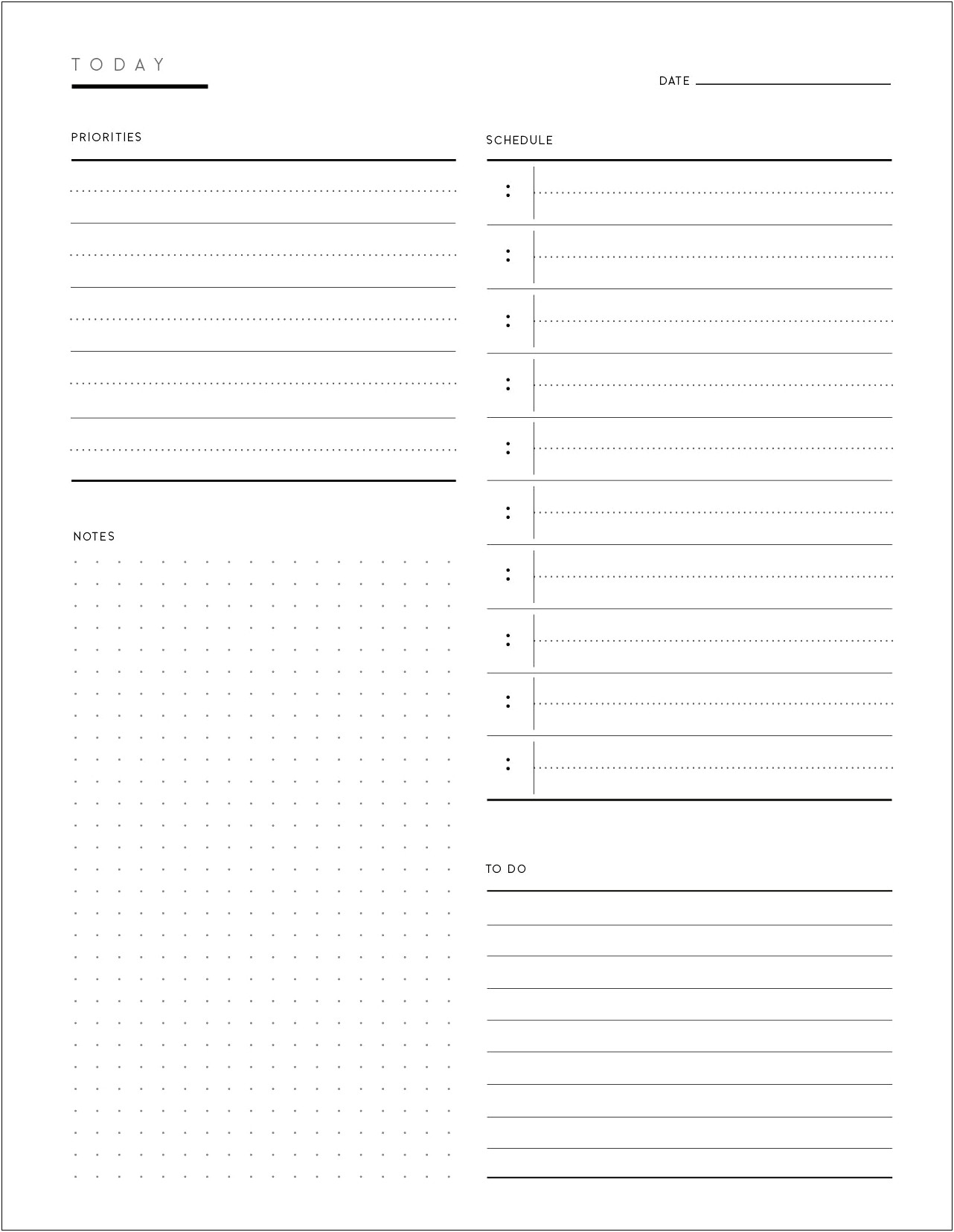 To Do List Template Free Pdf