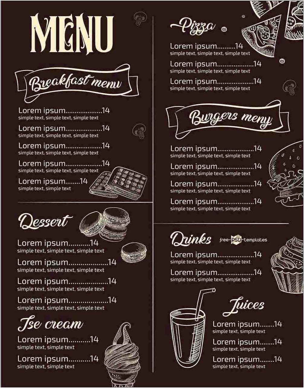 Today's Special Menu Template Free