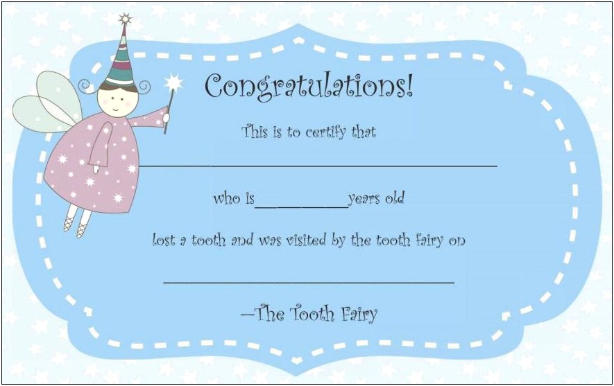 Tooth Fairy Letter Template Word Free Download