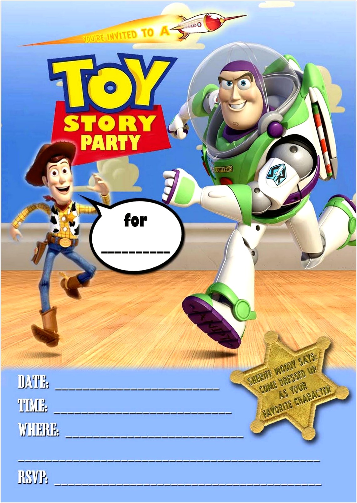 Toy Story 4 Birthday Invitations Template Free