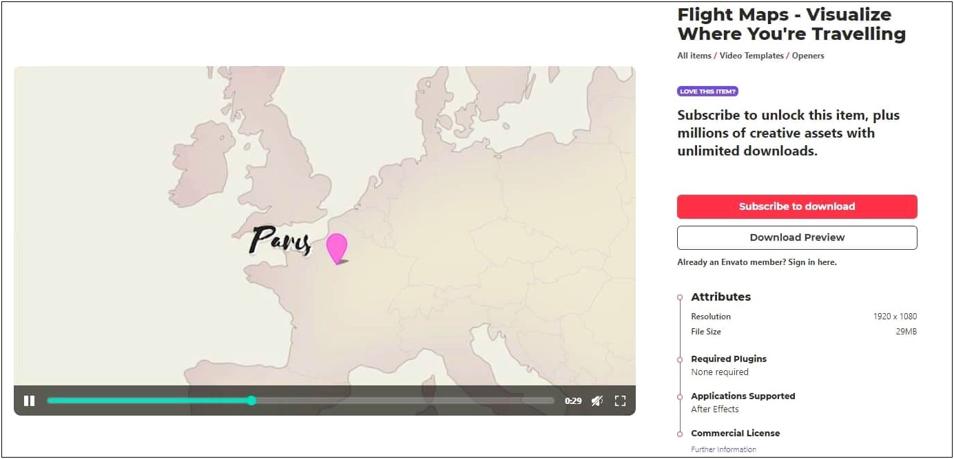 Travel Map Animation Free After Effects Template