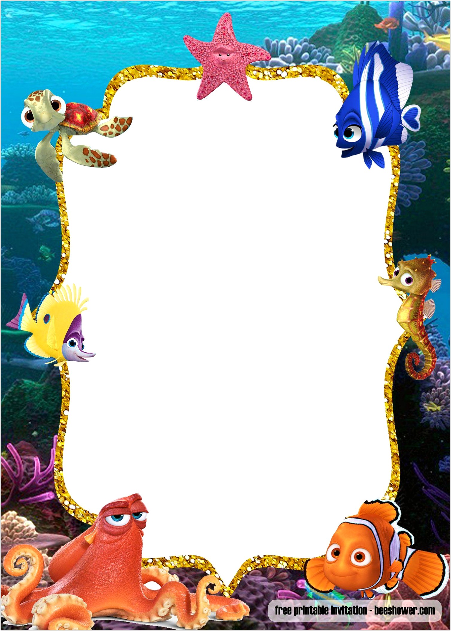 Under The Sea Birthday Invitation Template Free