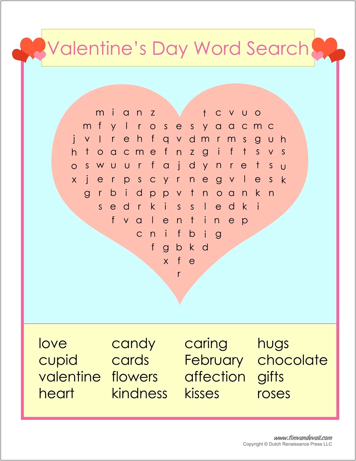 Valentine's Day Word Template Free