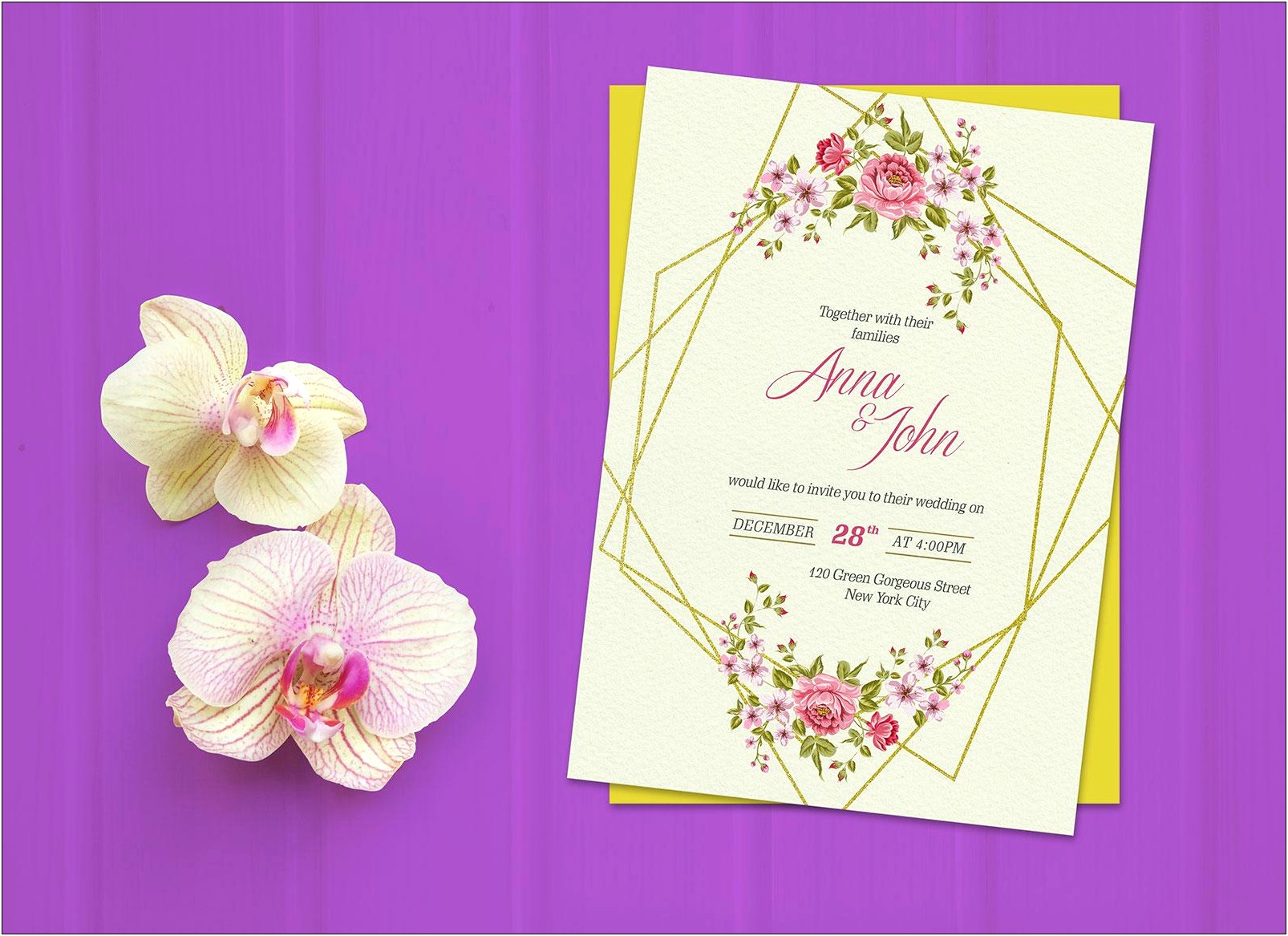 Wedding Invitation Card Mockup Psd Free