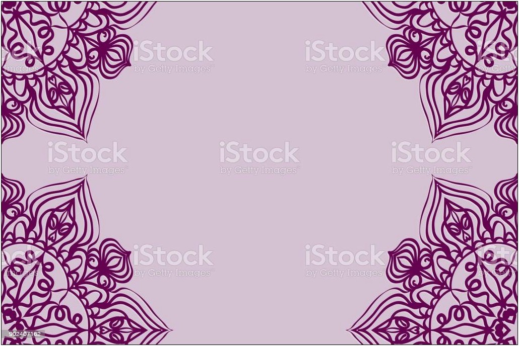 Wedding Invitation Card Purple Background Design