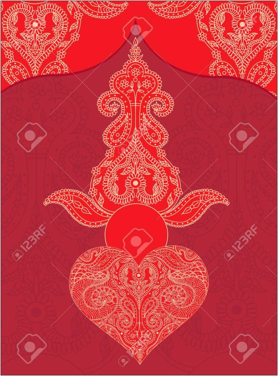 Wedding Invitation Card Red Background Design