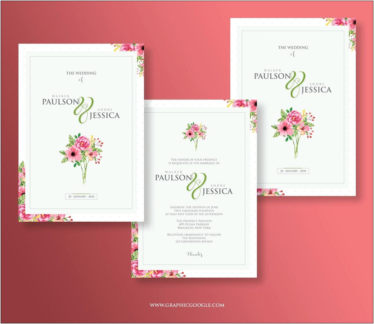 Wedding Invitation Photoshop Template Free Download