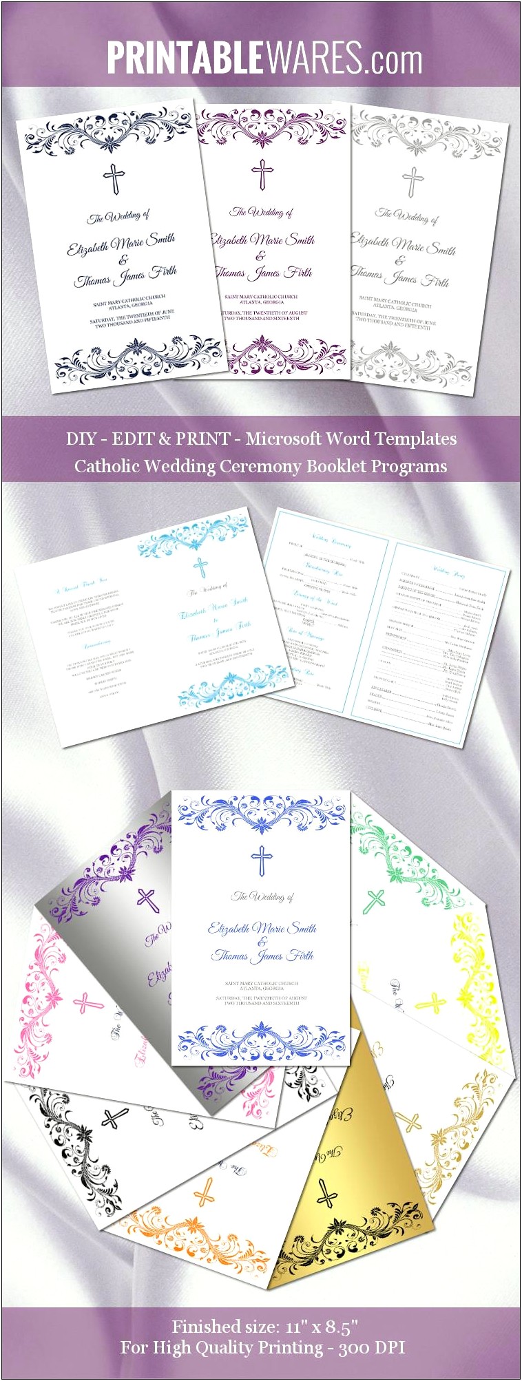 Wedding Mass Booklet Cover Template Free