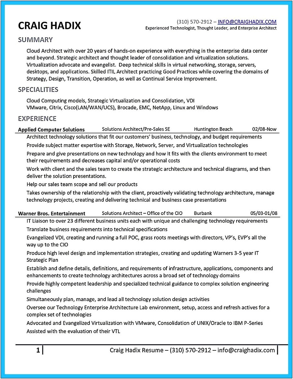 10 Plus Years Information Security Architect Resume Summary