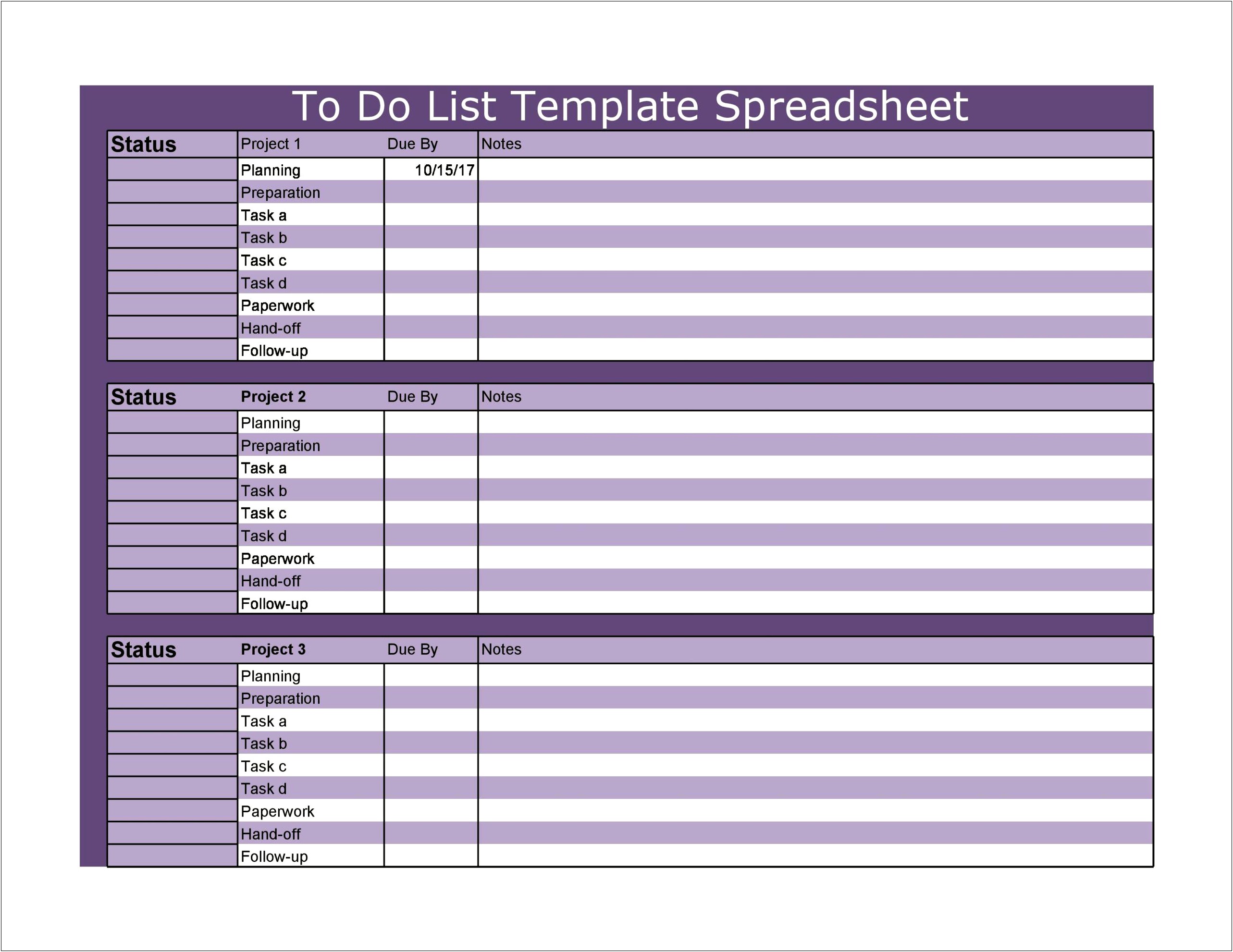 135 To Do List Download Template