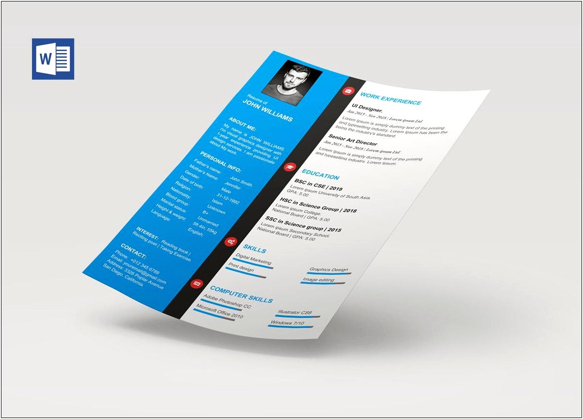 2 Page Resume Template Word Free Download