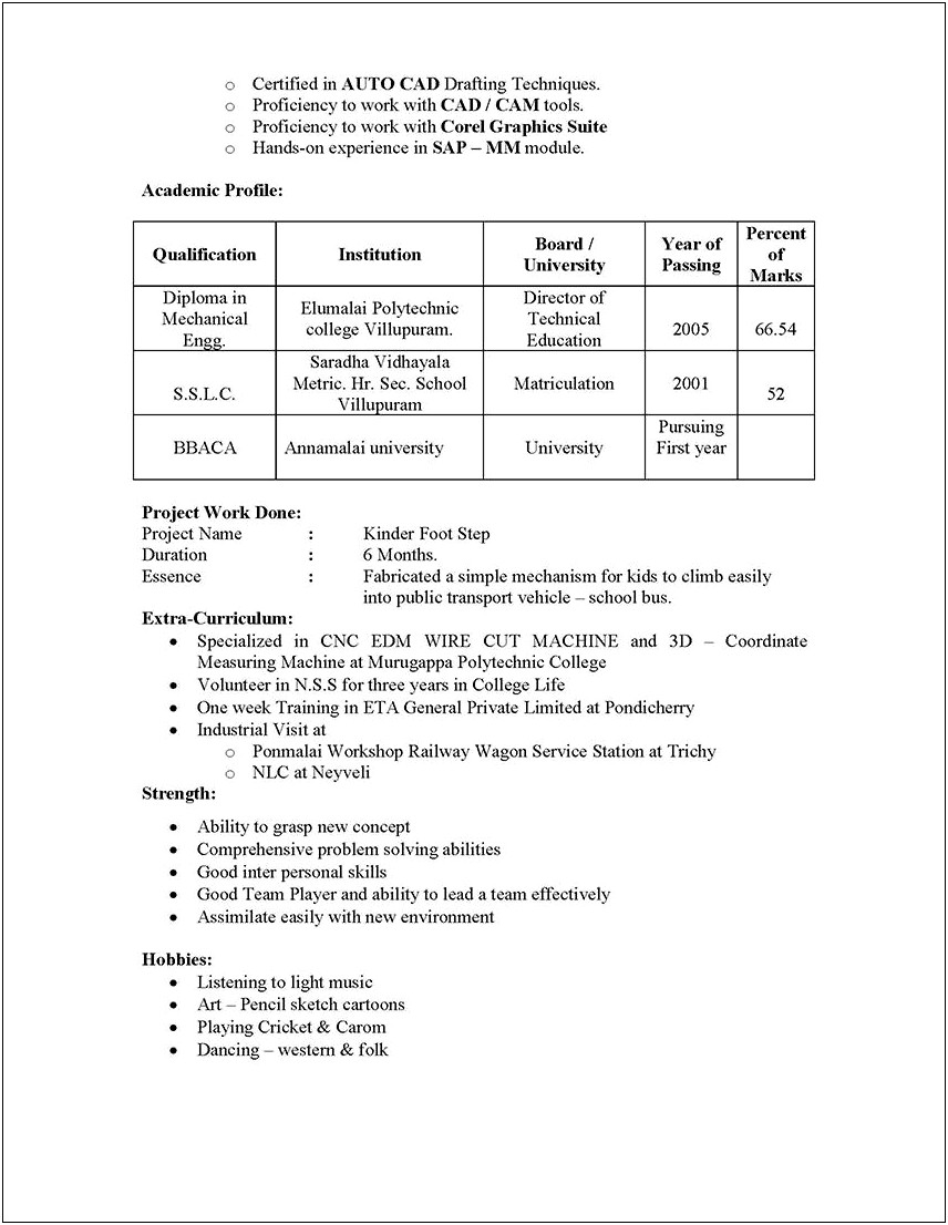 2 Years Experience Resume In Sap Abap