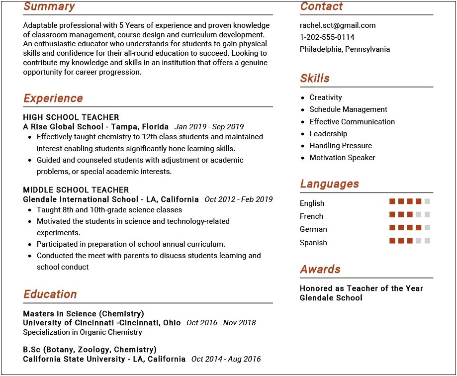 2016 Sample Resume For English Professor